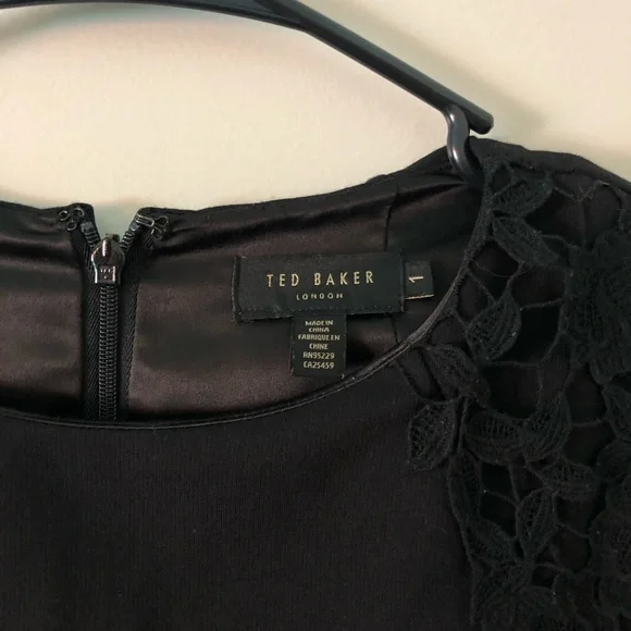 Ted Baker London Fitted Black Lace Mini Dress Size 1 (US 4) - Picture 12 of 15